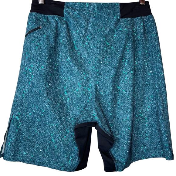 LULULEMON 9" T.H.E. Short Linerless in Teal Green, Gray, and Black Men's Medium - Picture 4 of 16